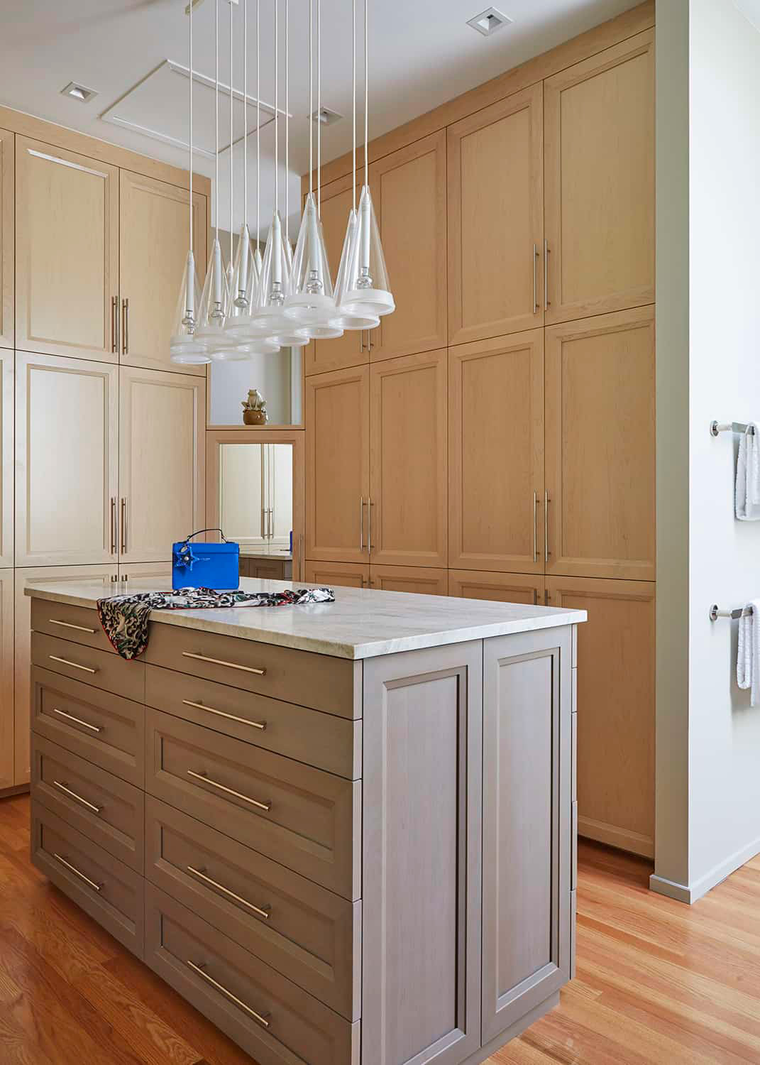 cabinets in expansive dressing room